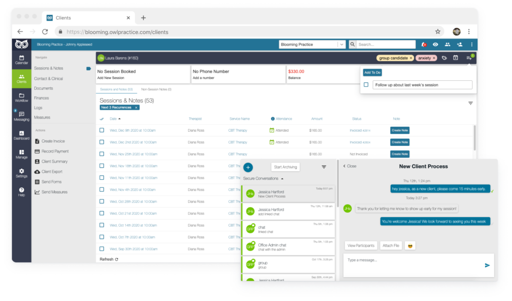 Clinical Records - Owl Practice | Mental Health Practice Management ...